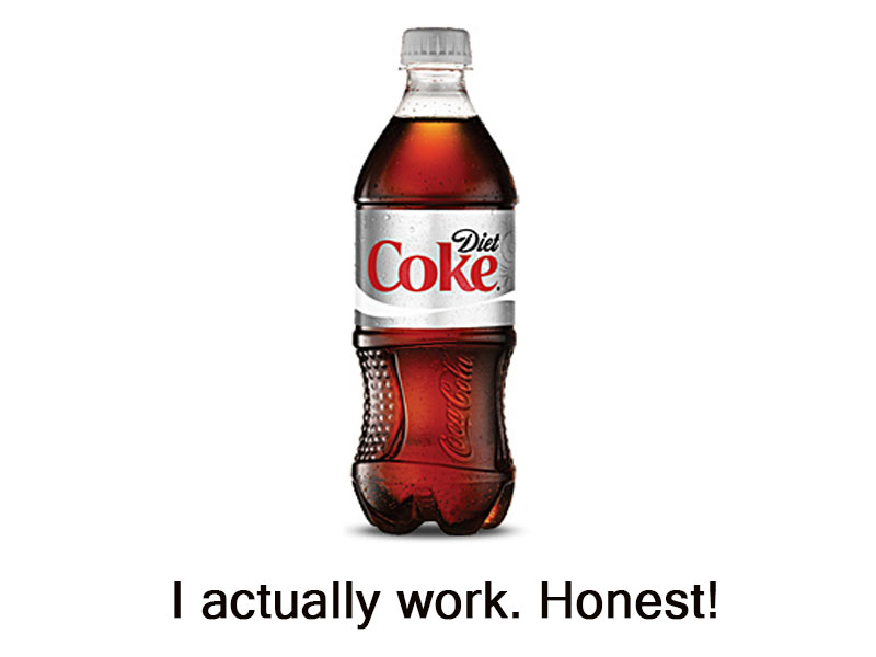 diet coke works?