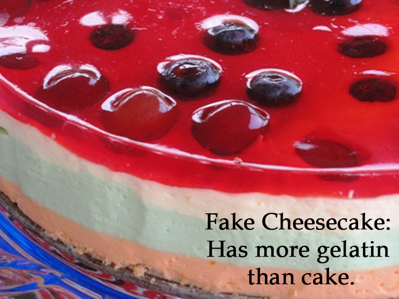 gelatin in fake cheesecake