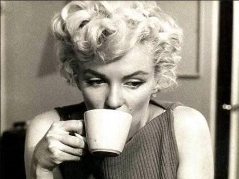 Marilyn drinking tea