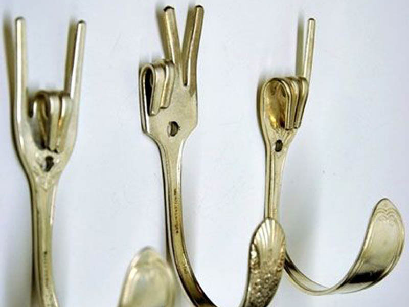 fork as a coat hanger