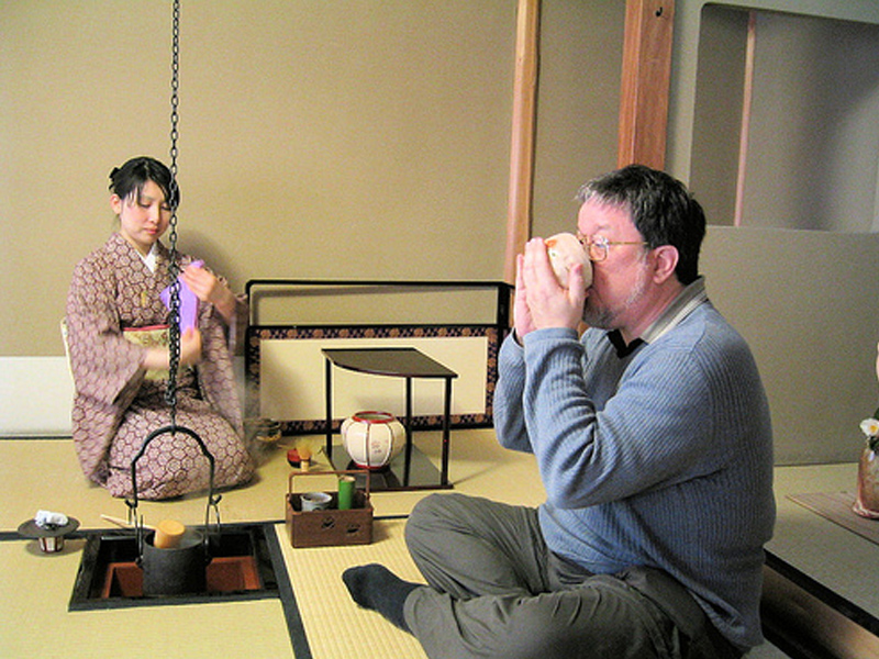 drinking tea in the Japanese tea ceremony