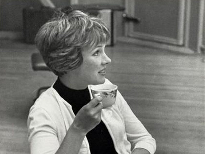 julie andrews drinking tea