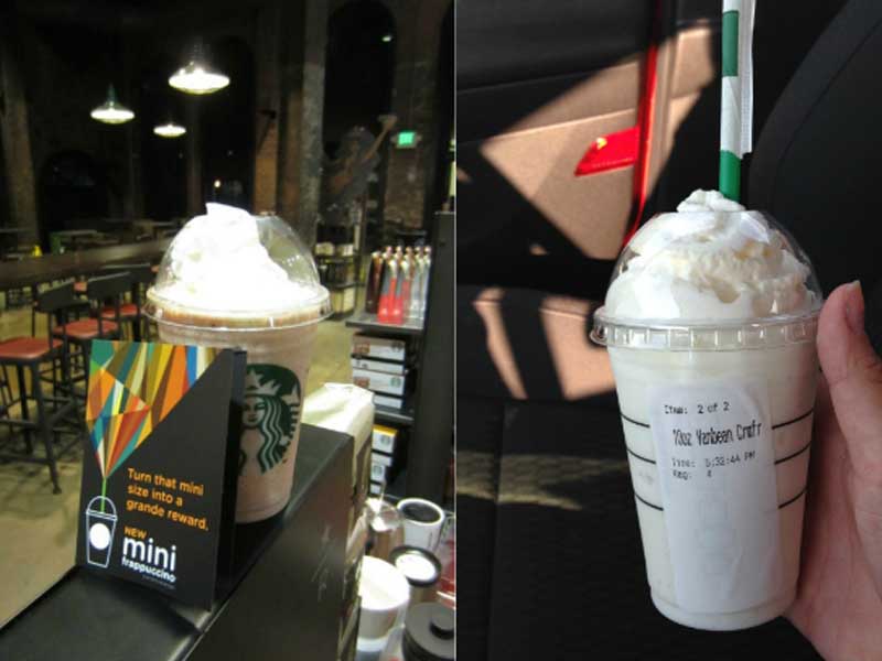 mini frappuccino in Starbucks