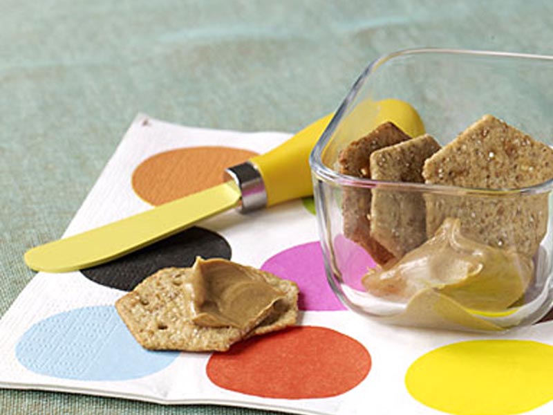 multigrain cracker and peanut butter