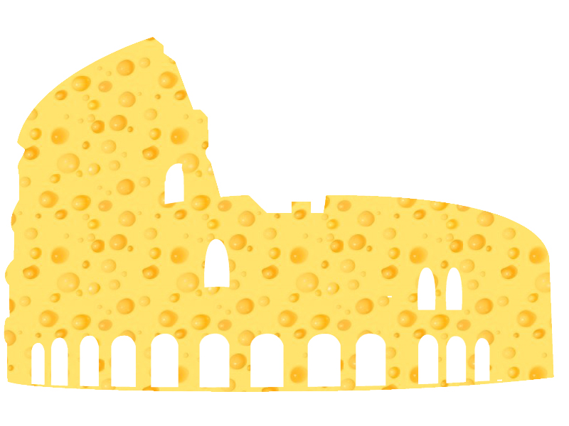 roman colesseum in  cheese