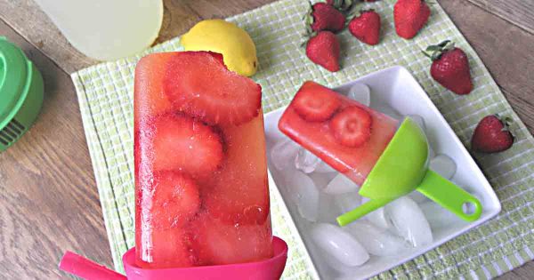 Strawberry Lemonade Popsicle Recipe Image