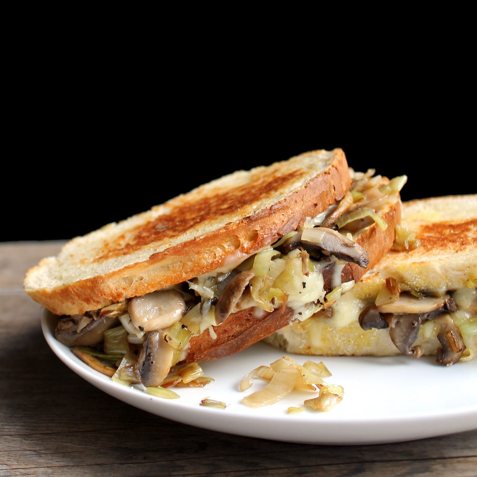 Leek and Mushroom Grilled Cheese