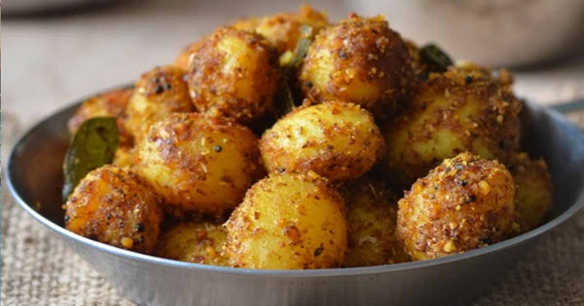 Baby Potato Podi Curry Recipe