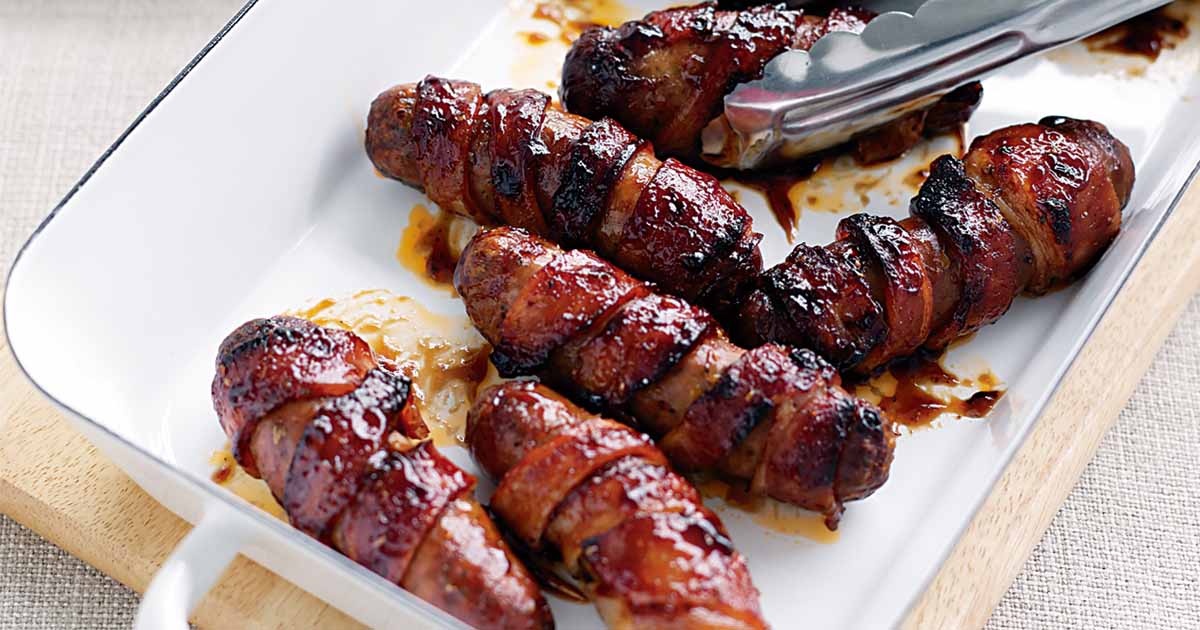 Bacon Wrapped Sausage Roll Recipe HungryForever