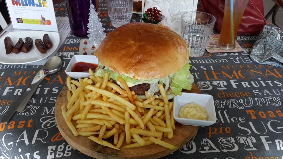 The famous Monster Man Burger at Cuckoo Club Diner