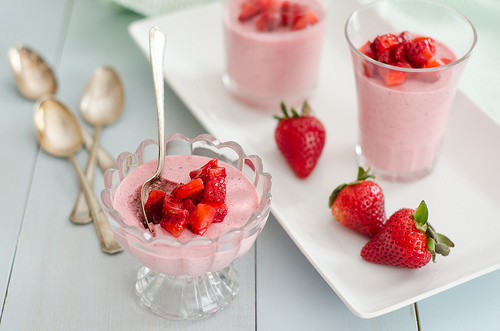 Strawberry Mousse with Fresh Strawberries Recipe