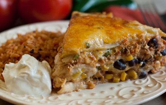 Mexican Lasagna with Pulled Chicken Recipe