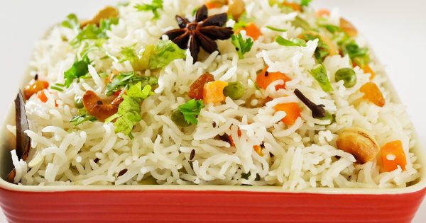 Green-Orange Dotted Rice Recipe