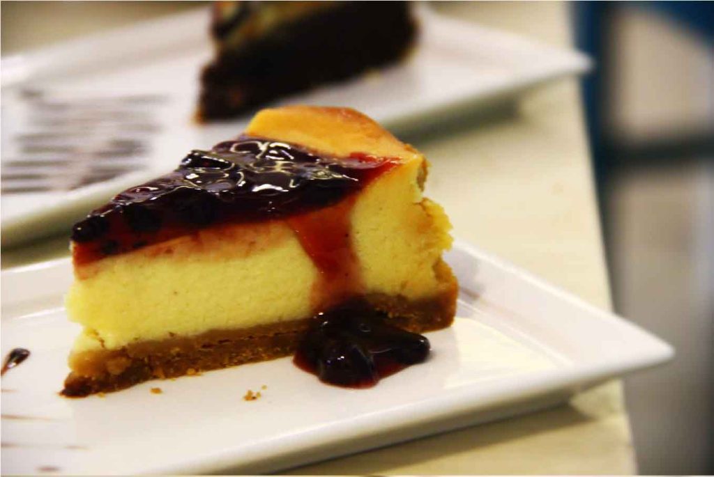 Blueberry cheesecake at La Cucina