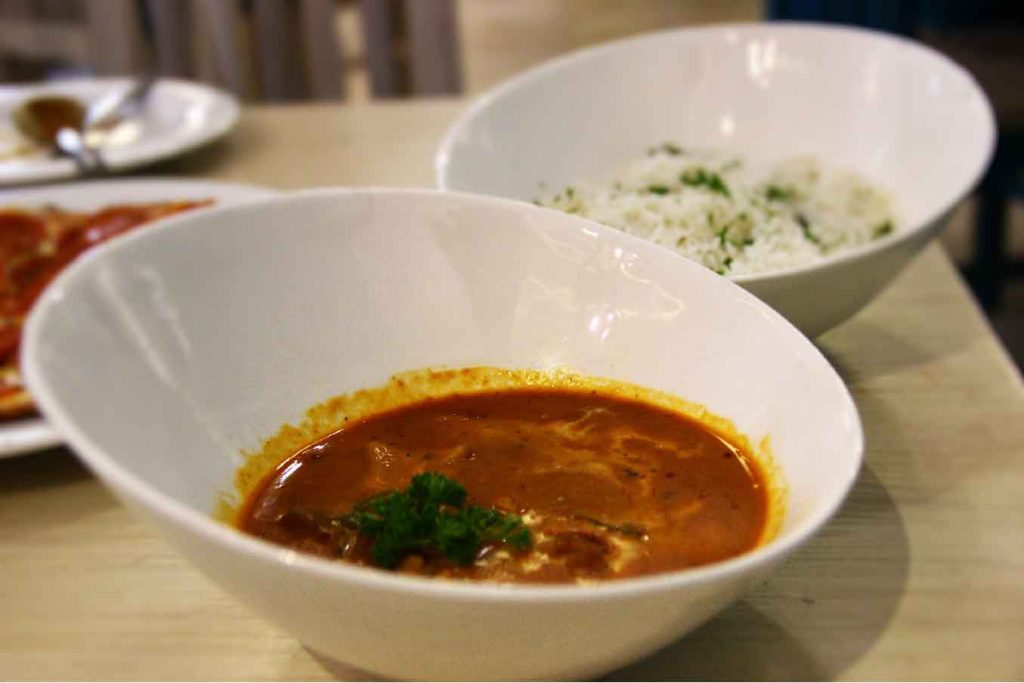 Thai Red Curry with Chicken and Steamed Rice at La Cucina