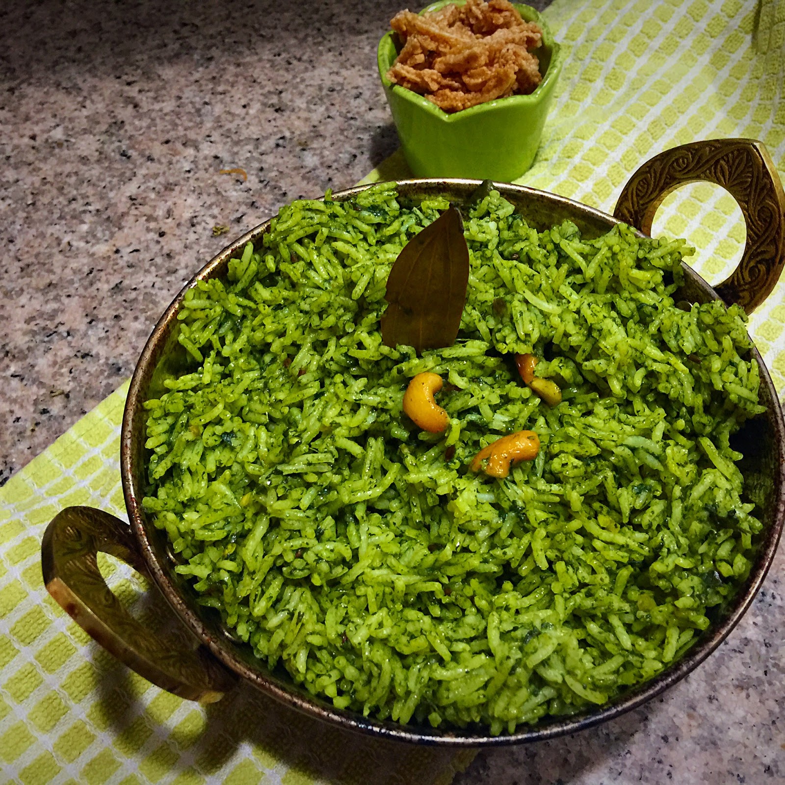 Palak Rice Recipe | Palak Pulao Recipe | How To Make Palak Rice