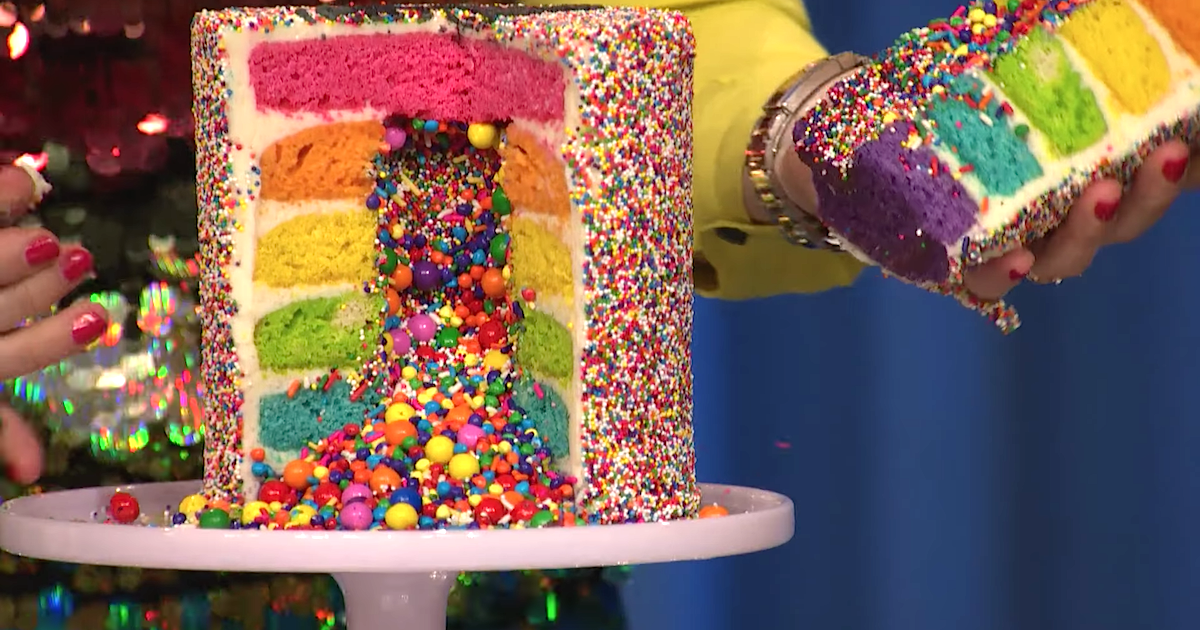 We Cannot Get Over The Rainbow Explosion Cake On Seth Meyers' Late