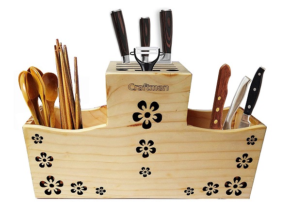 Craftman-Multipurpose-Wooden-Cutlery-Stand