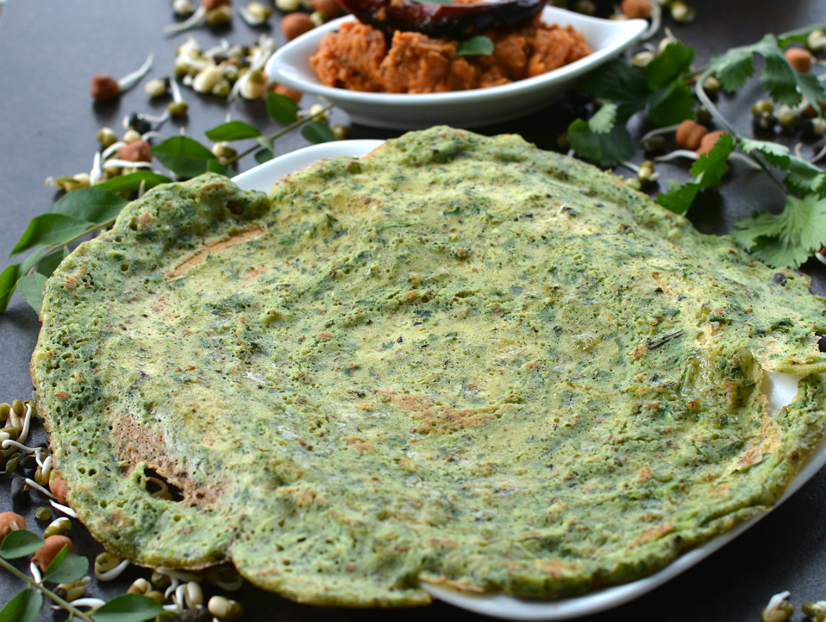 Coriander Dosa Recipe Green Coriander Dosa HUngryForever