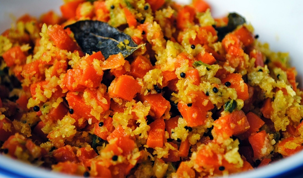 Carrot Thoran Recipe Kerala Style Carrot Thoran HungryForever